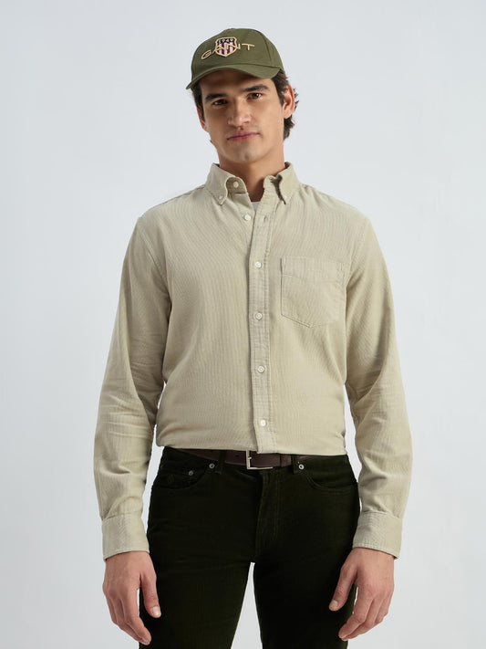 Gant Men Beige Solid Collar Shirt