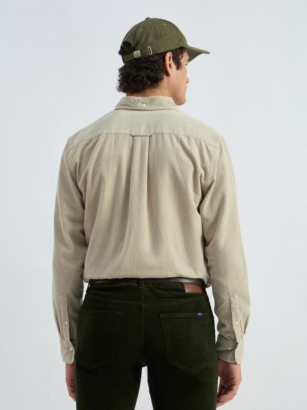 Gant Men Beige Solid Collar Shirt