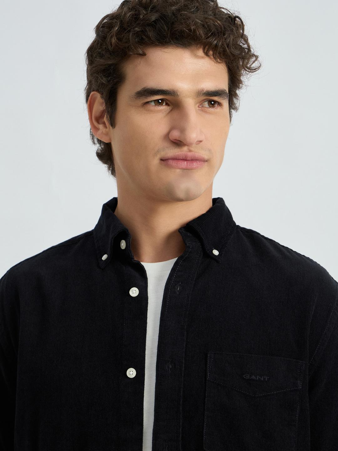 Gant Men Black Solid Collar Shirt