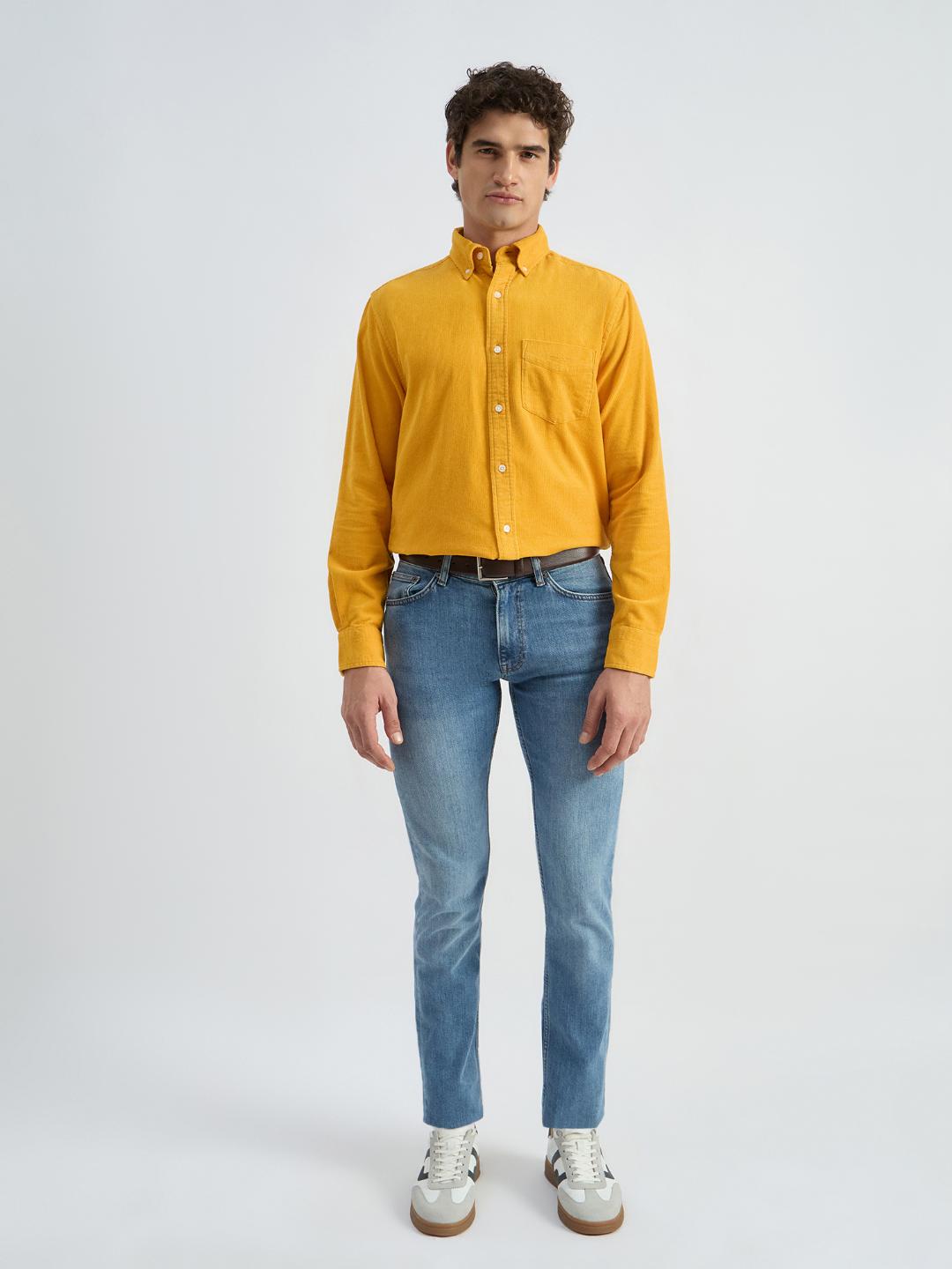 Gant Men Yellow Solid Collar Shirt