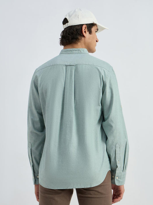 Gant Men Green Solid Collar Shirt