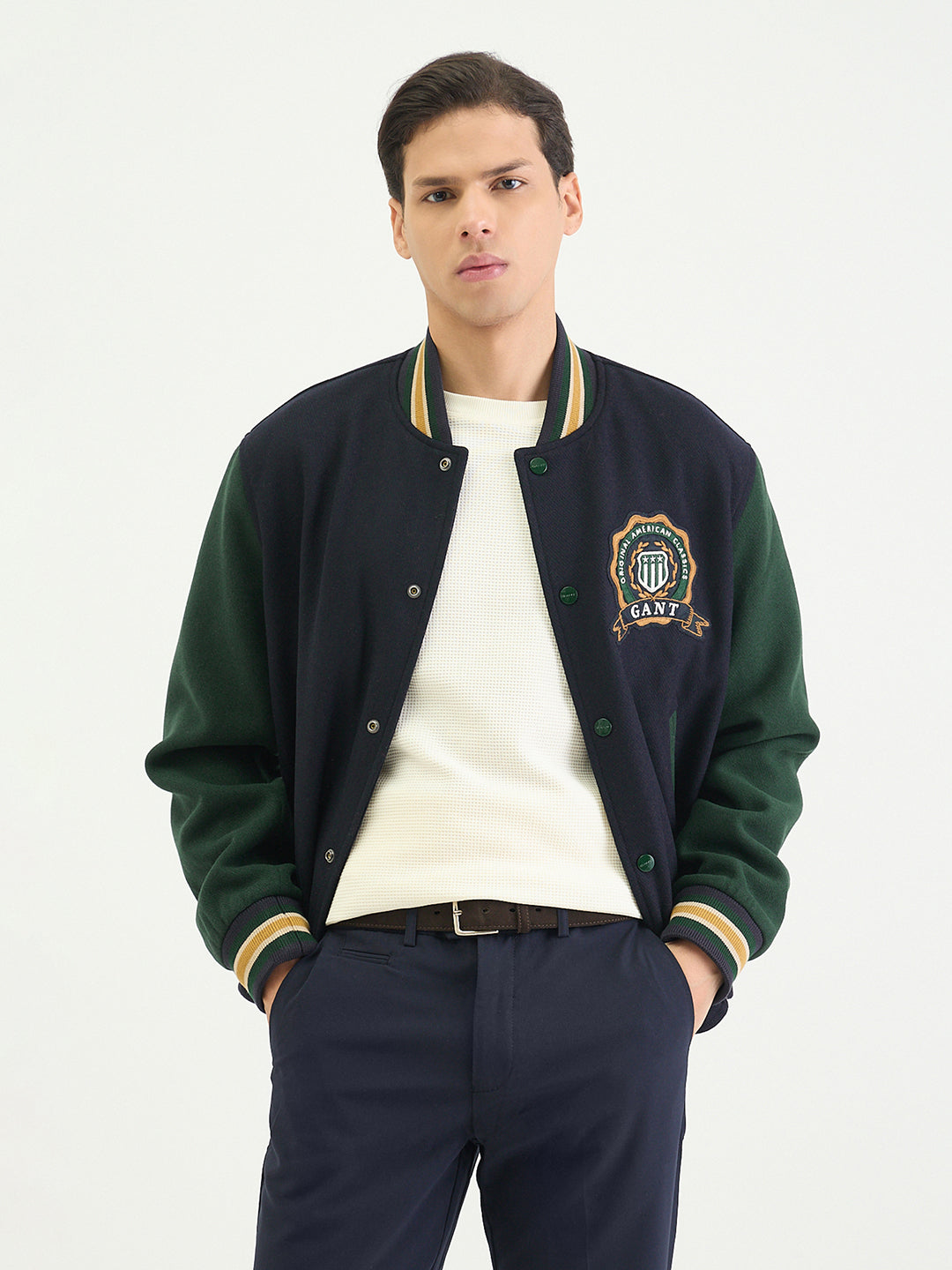 Gant Men Regular Multicolour Logo Wool Mix Varsity Jacket
