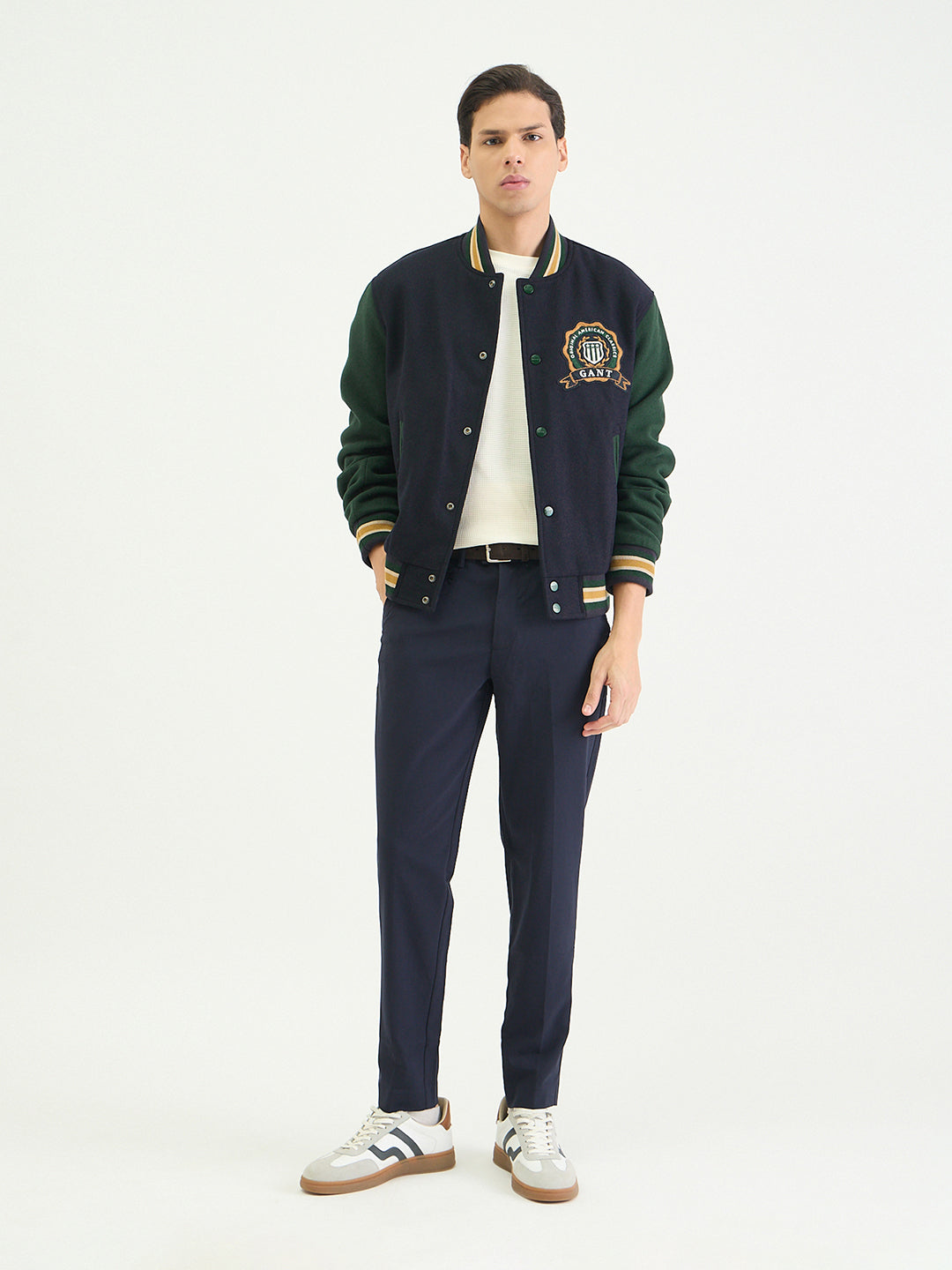 Gant Men Regular Multicolour Logo Wool Mix Varsity Jacket