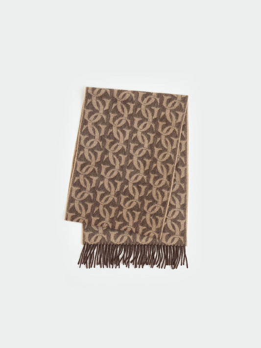 Gant Men Brown Printed Scarf