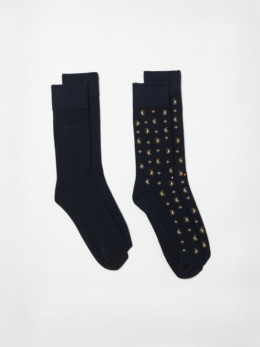 Gant Men Black Printed Paisley Socks 2-Pack Gift Box
