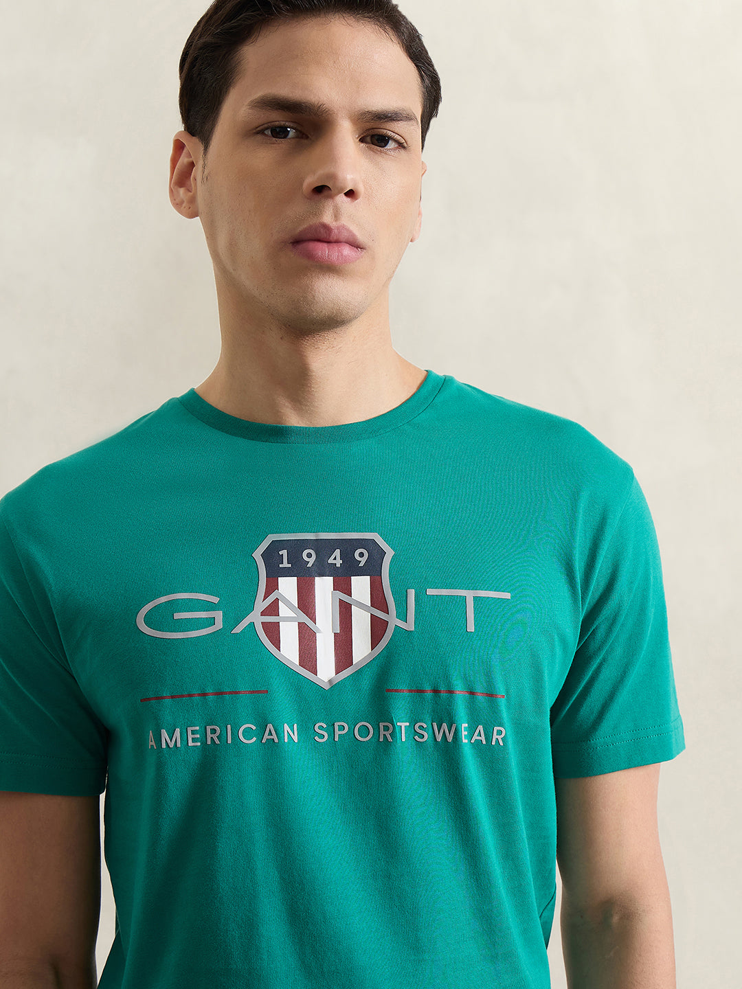 Gant Men Green Printed Regular Fit T-Shirt