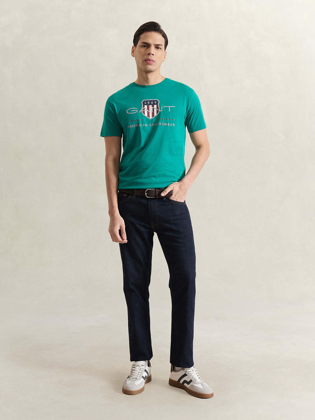 Gant Men Green Printed Regular Fit T-Shirt