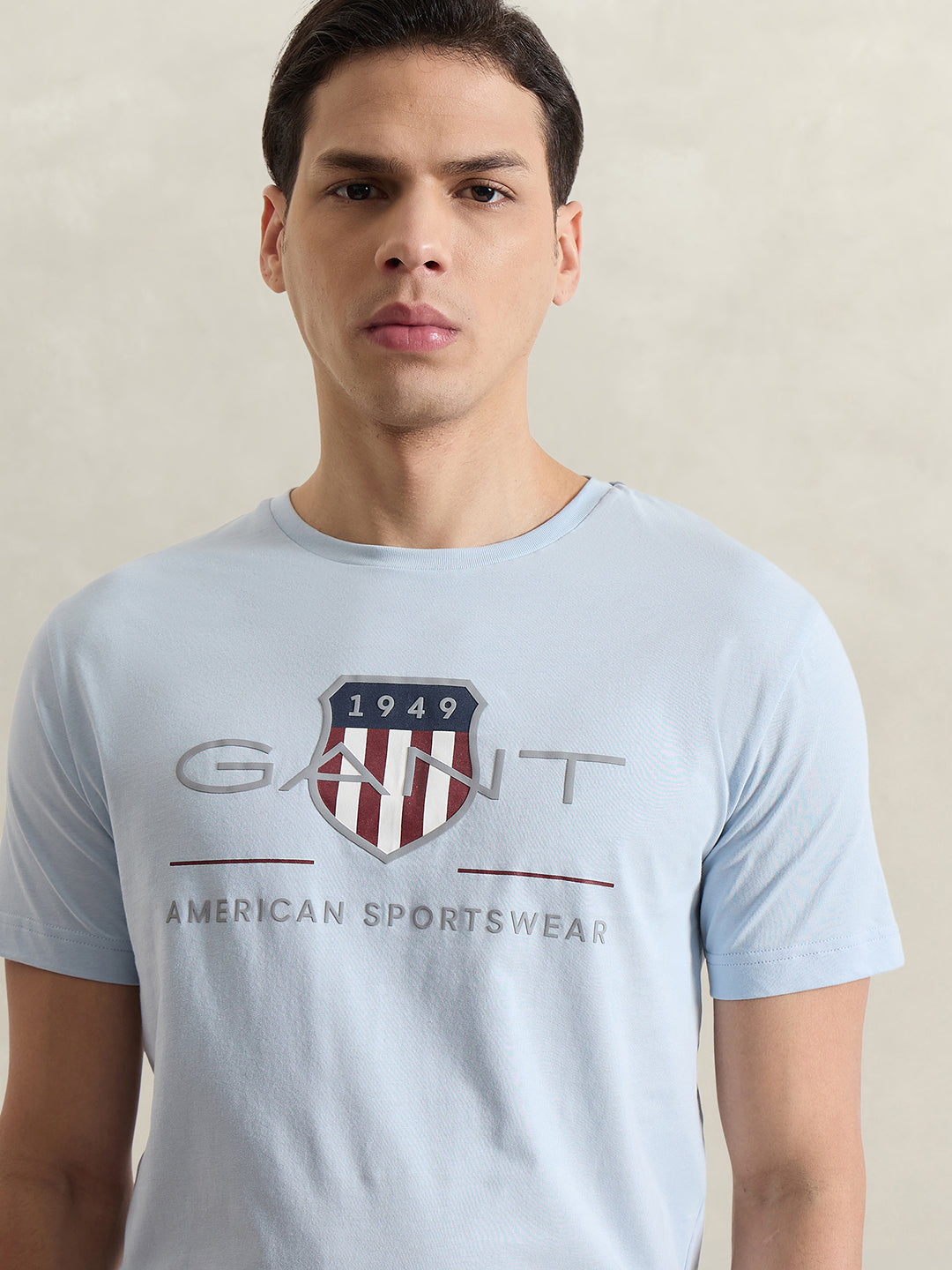 Gant Men Blue Printed Regular Fit T-Shirt