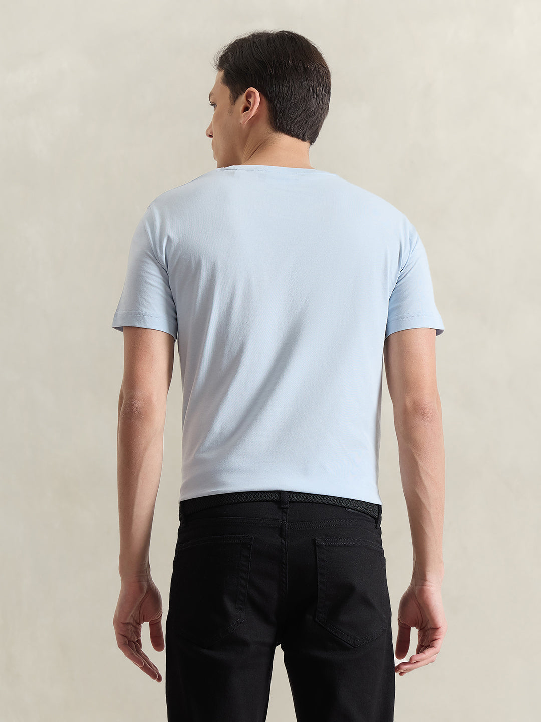 Gant Men Blue Printed Regular Fit T-Shirt