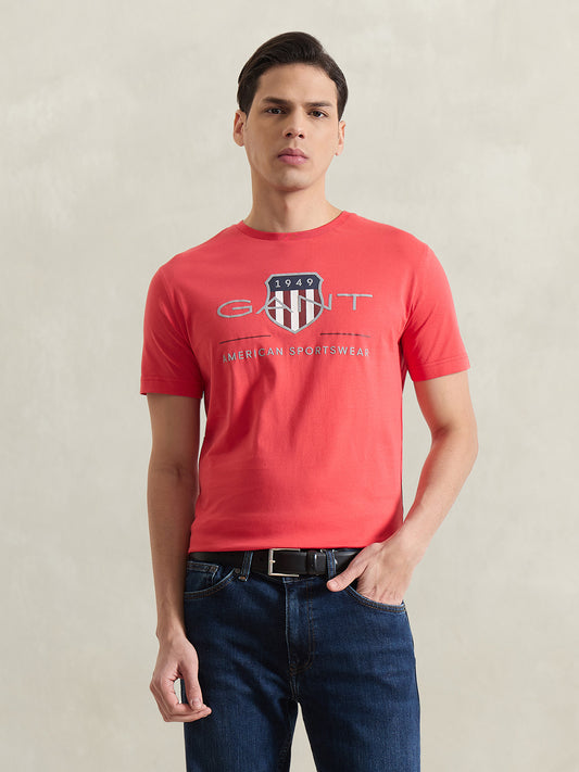 Gant Men Red Printed Regular Fit T-Shirt