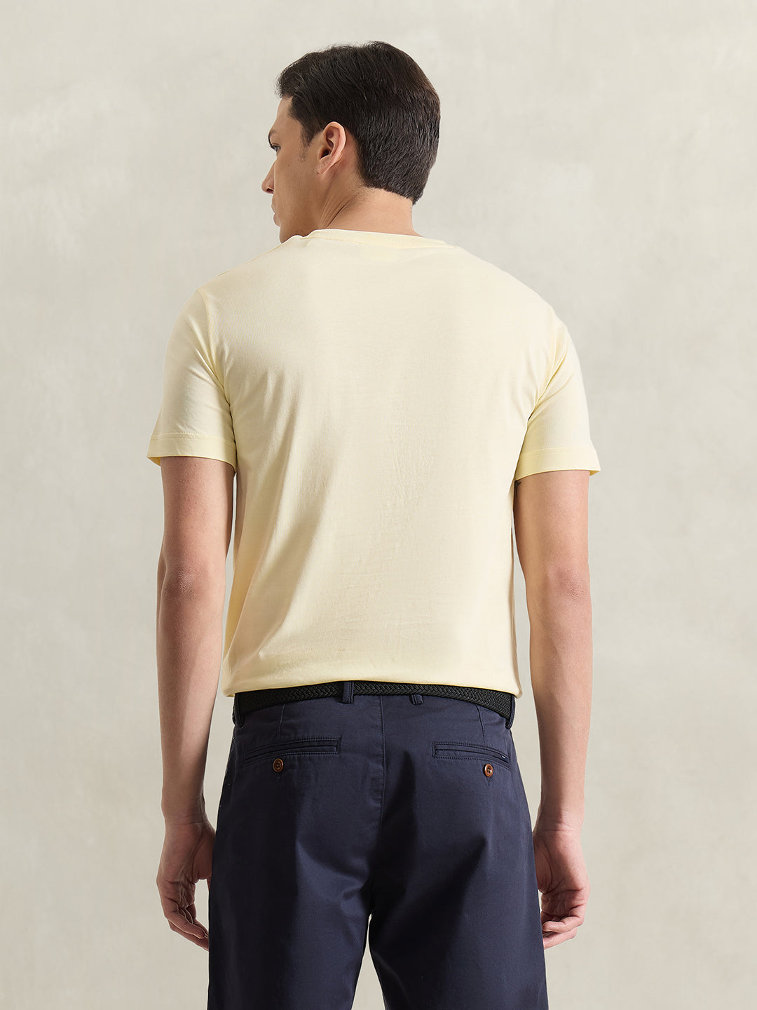 Gant Men Yellow Printed Regular Fit Pure Cotton T-Shirt