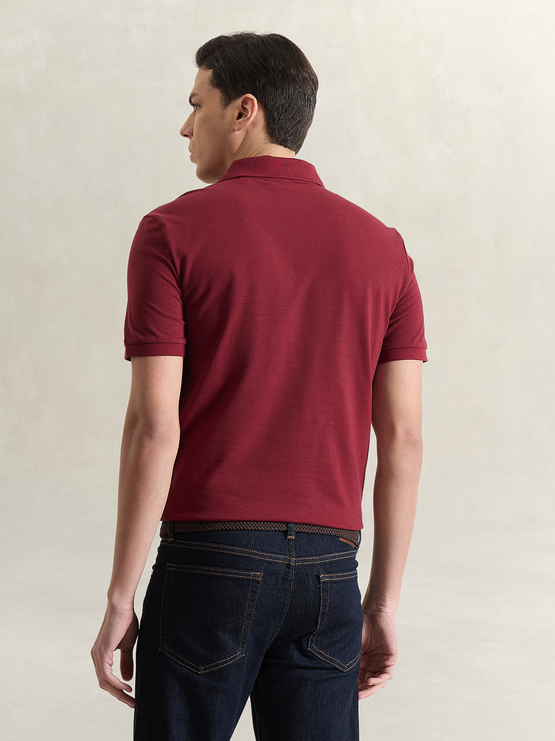 Gant Men Red Solid Regular Fit Pure Cotton Polo T-Shirt