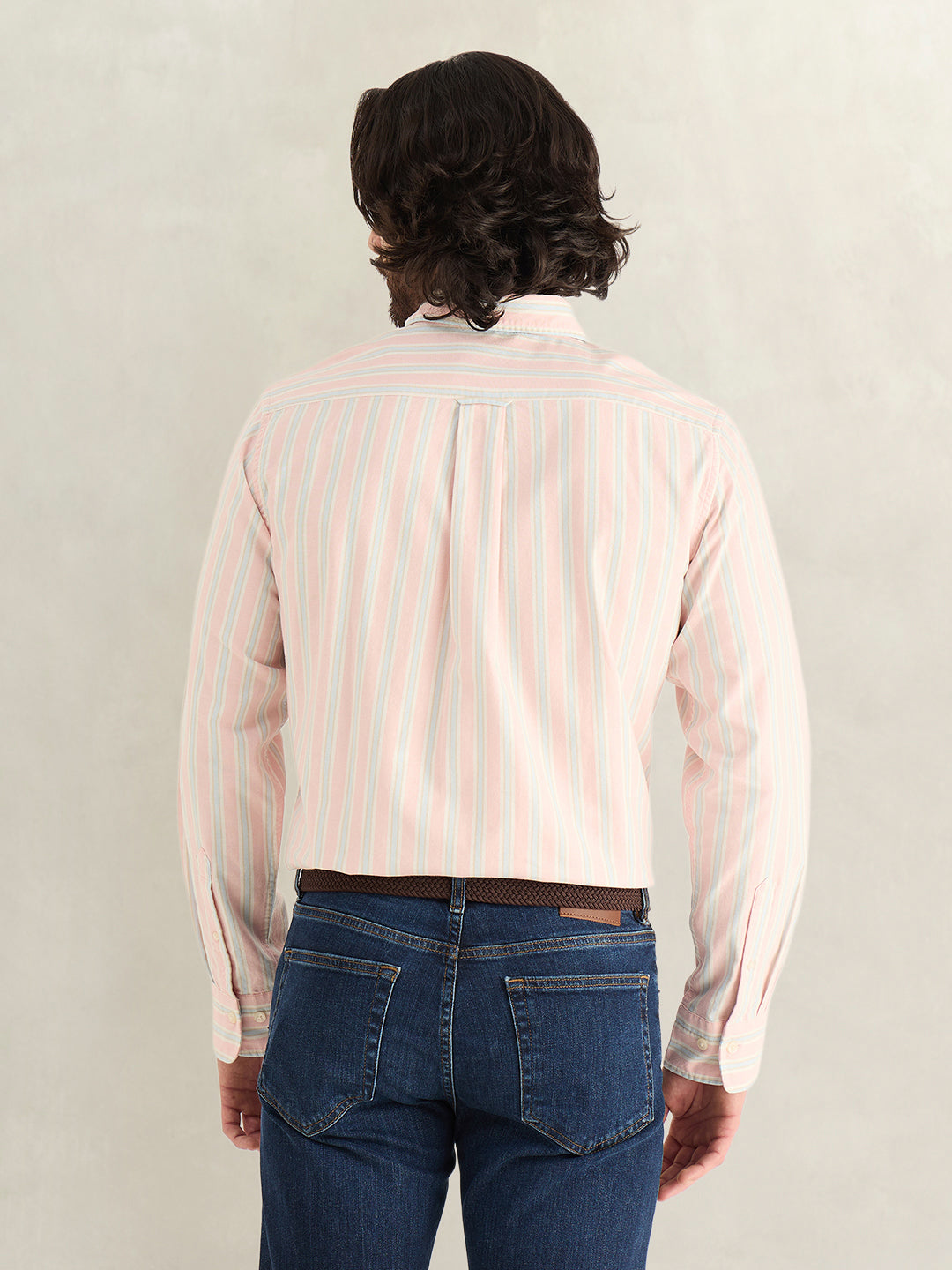 Gant Men Pink Striped Regular Fit Archieve Oxford Shirt