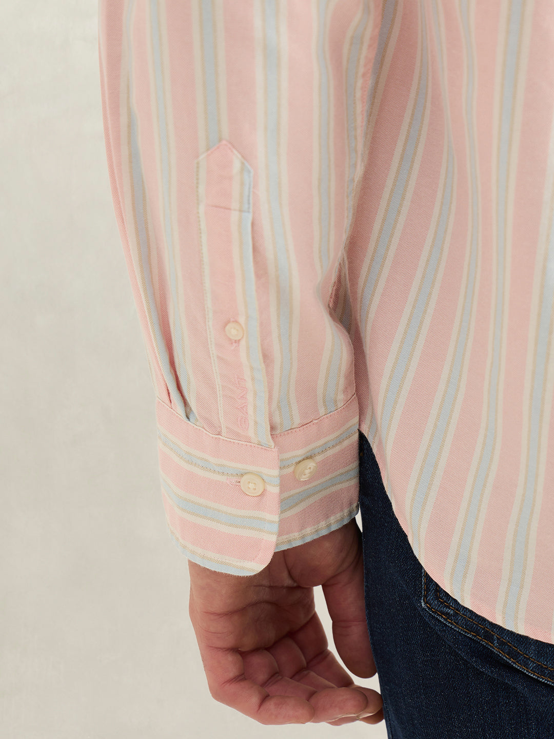 Gant Men Pink Striped Regular Fit Archieve Oxford Shirt