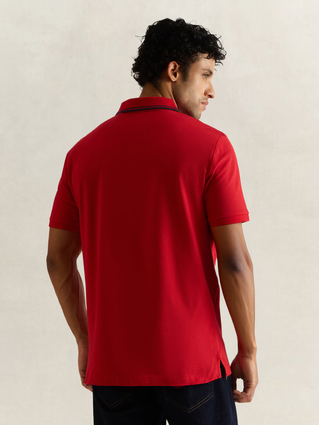 Gant Men Red Regular Fit Solid Pure Cotton Polo Tshirt