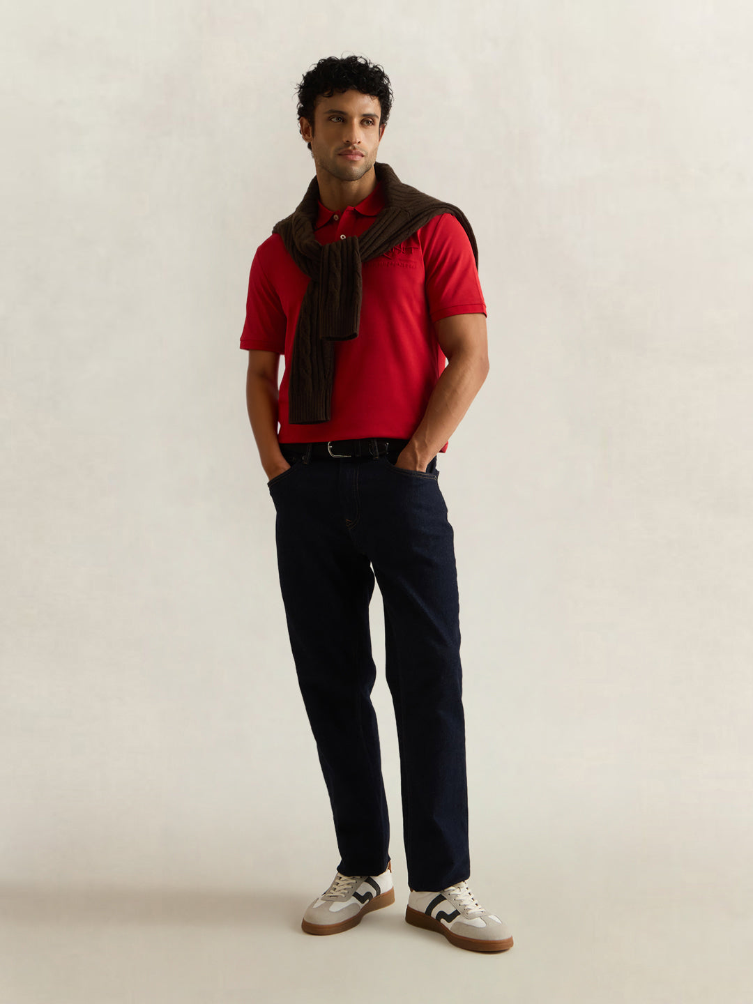 Gant Men Red Regular Fit Solid Pure Cotton Polo Tshirt
