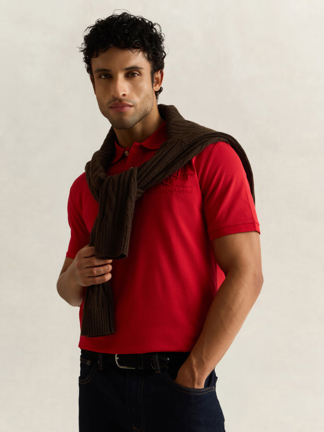 Gant Men Red Regular Fit Solid Pure Cotton Polo Tshirt