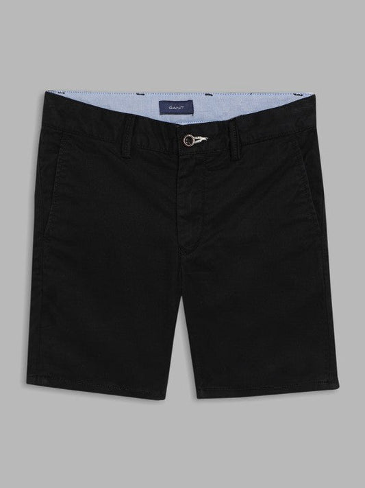 Gant Boys Black Regular Fit Cotton Shorts