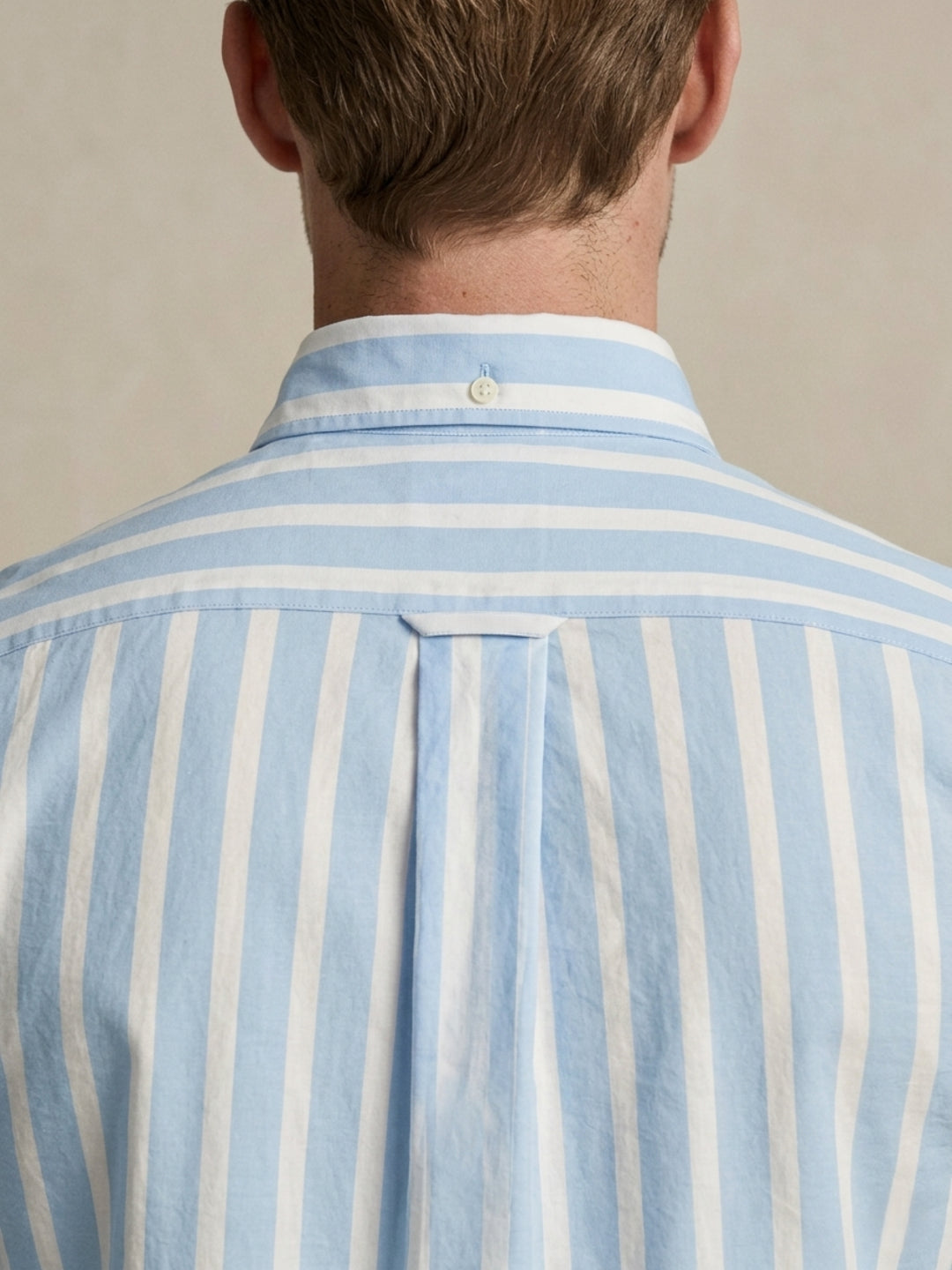Gant Men Blue Striped Regular Fit Classic Poplin Shirt