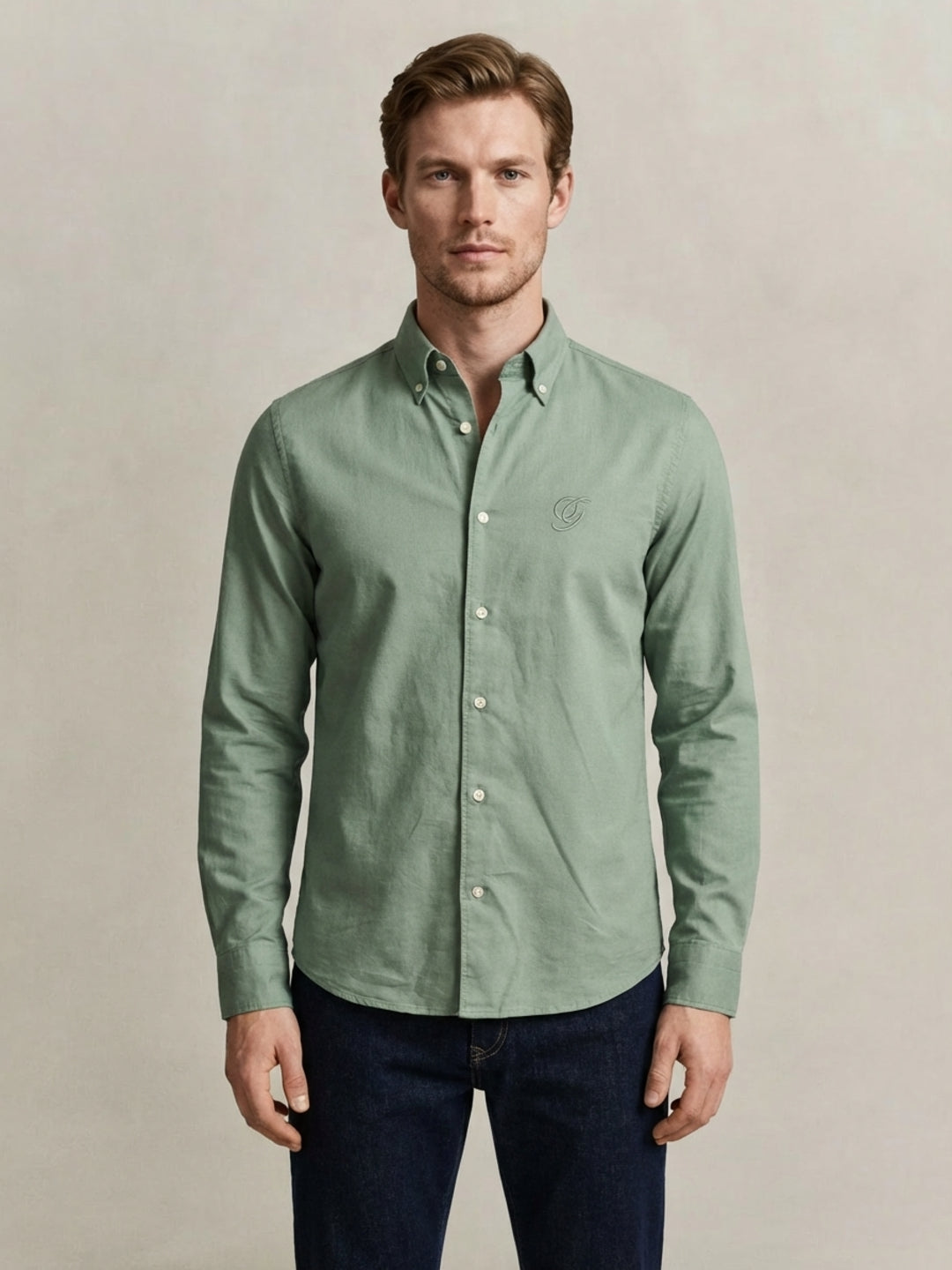 Gant Men Green Solid Regular Fit Pure Cotton Shirt