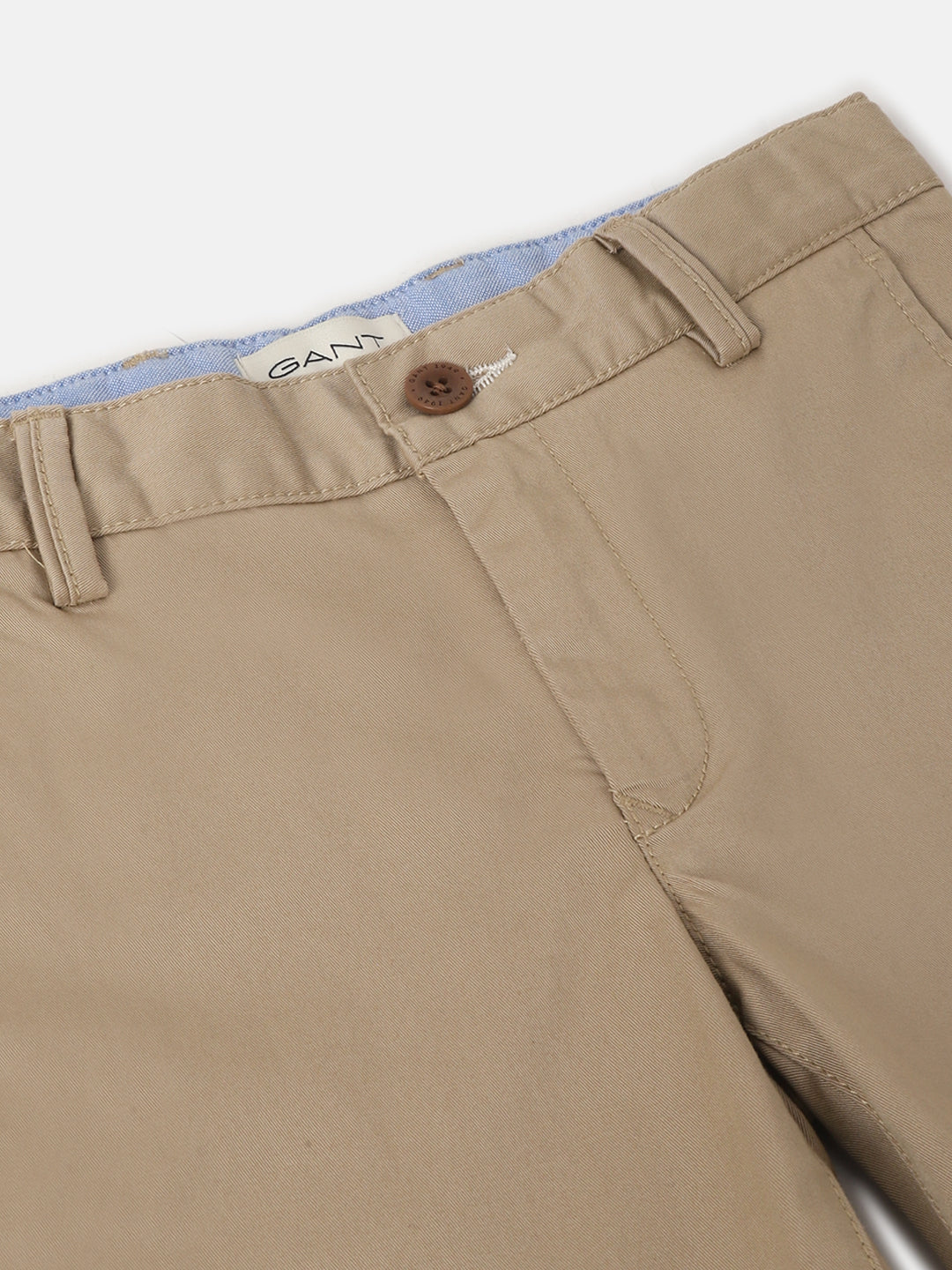 Gant Boys Beige Solid Mid-rise Regular Fit Chino Shorts