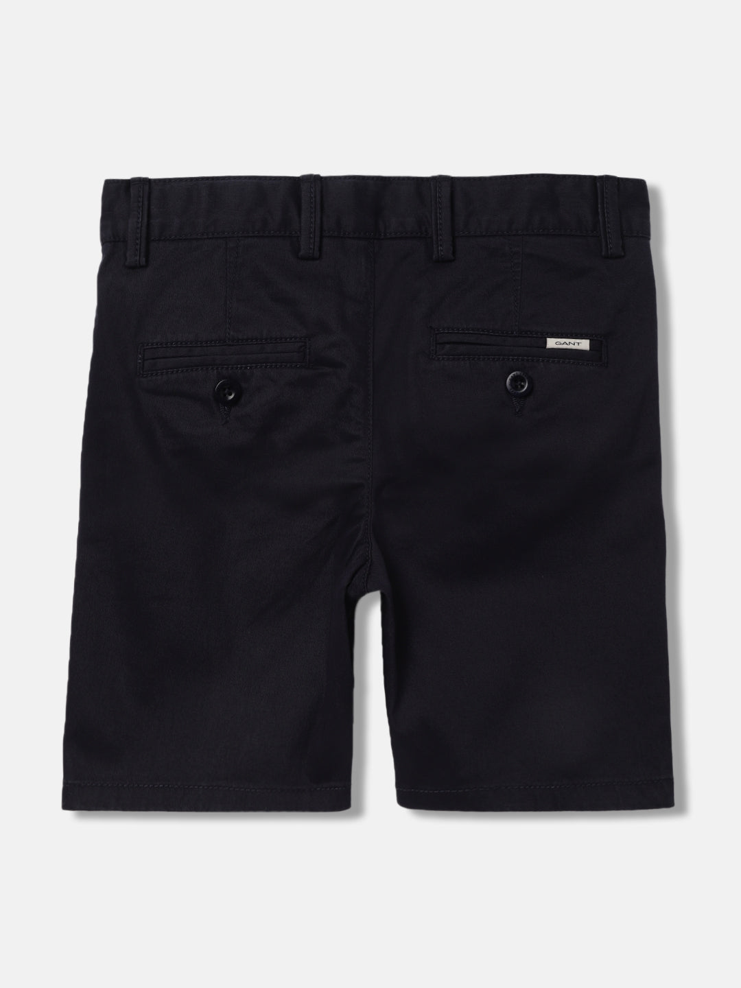 Gant Boys Navy Blue Solid Mid-rise Regular Fit Chino Shorts