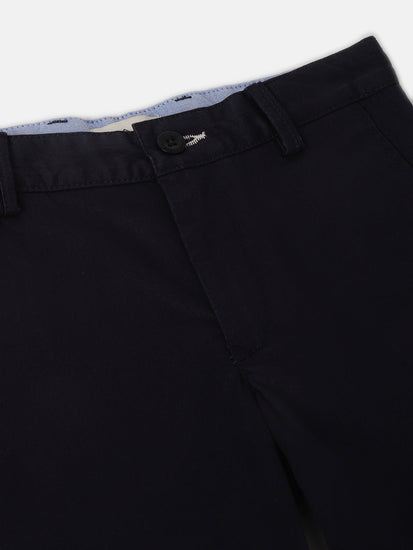 Gant Boys Navy Blue Solid Mid-rise Regular Fit Chino Shorts