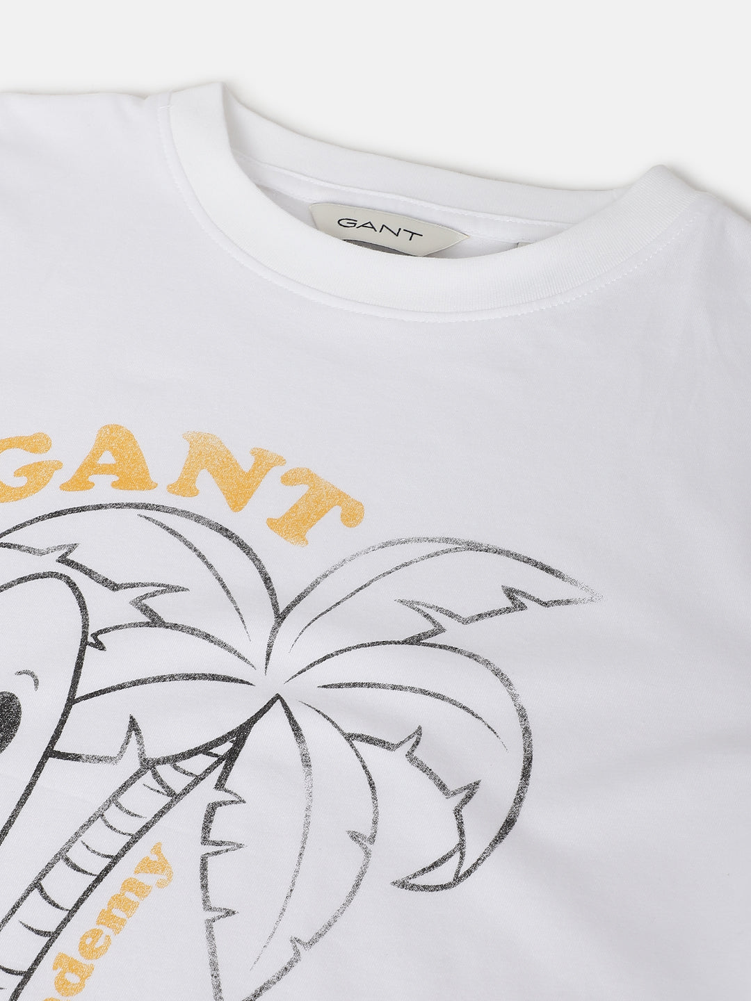 Gant Boys White Printed Round Neck Short Sleeves T-shirt