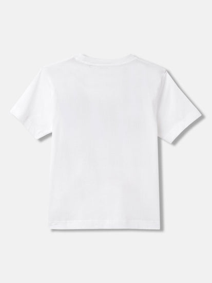 Gant Boys White Solid Round Neck Short Sleeves T-Shirt