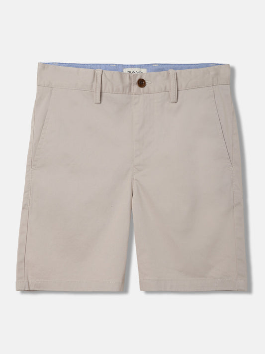 Gant Kids Beige Solid Mid-rise Regular Fit Chino Shorts