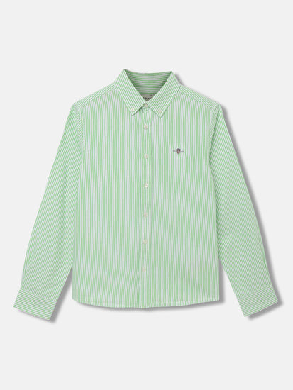 Gant Kids Green Fashion Striped Regular Fit Shirt