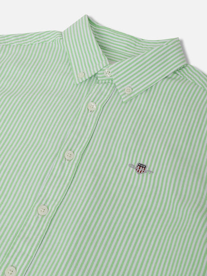 Gant Kids Green Fashion Striped Regular Fit Shirt