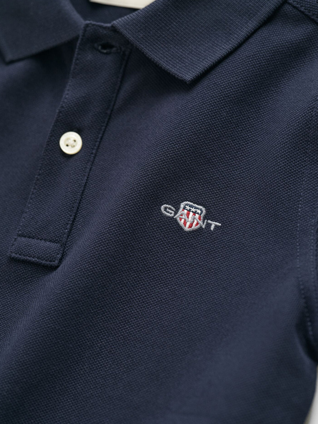 Gant Boys Blue Solid Collared Short Sleeves Polo Tshirt