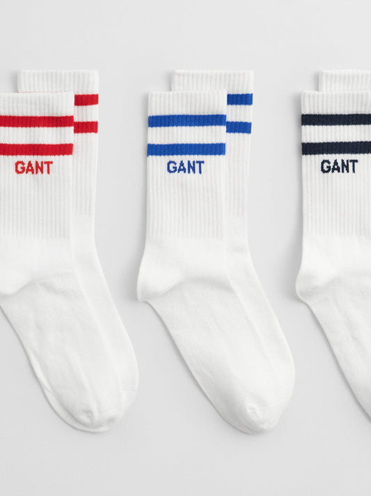 Gant Boys White Solid Calf Length Socks