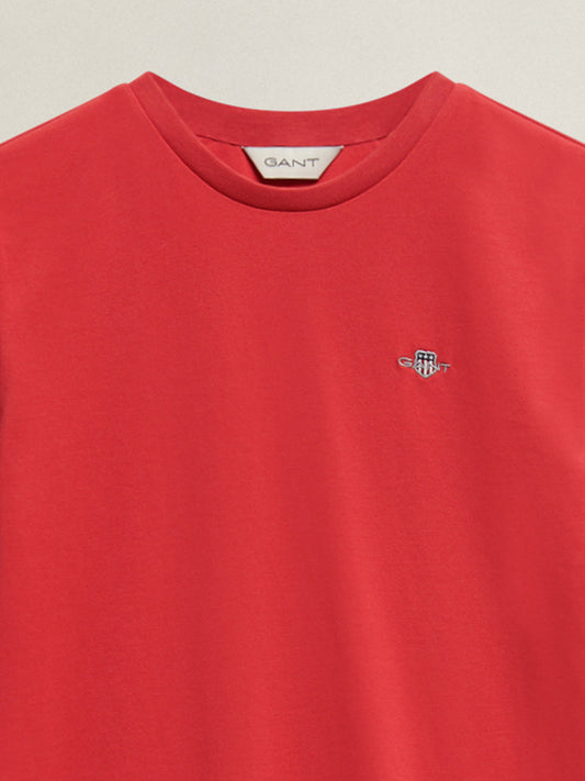 Gant Boys Red Solid Regular Fit T-Shirt