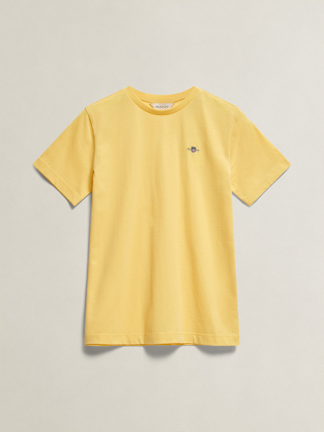 Gant Boys Yellow Solid Regular Fit Shield T-Shirt