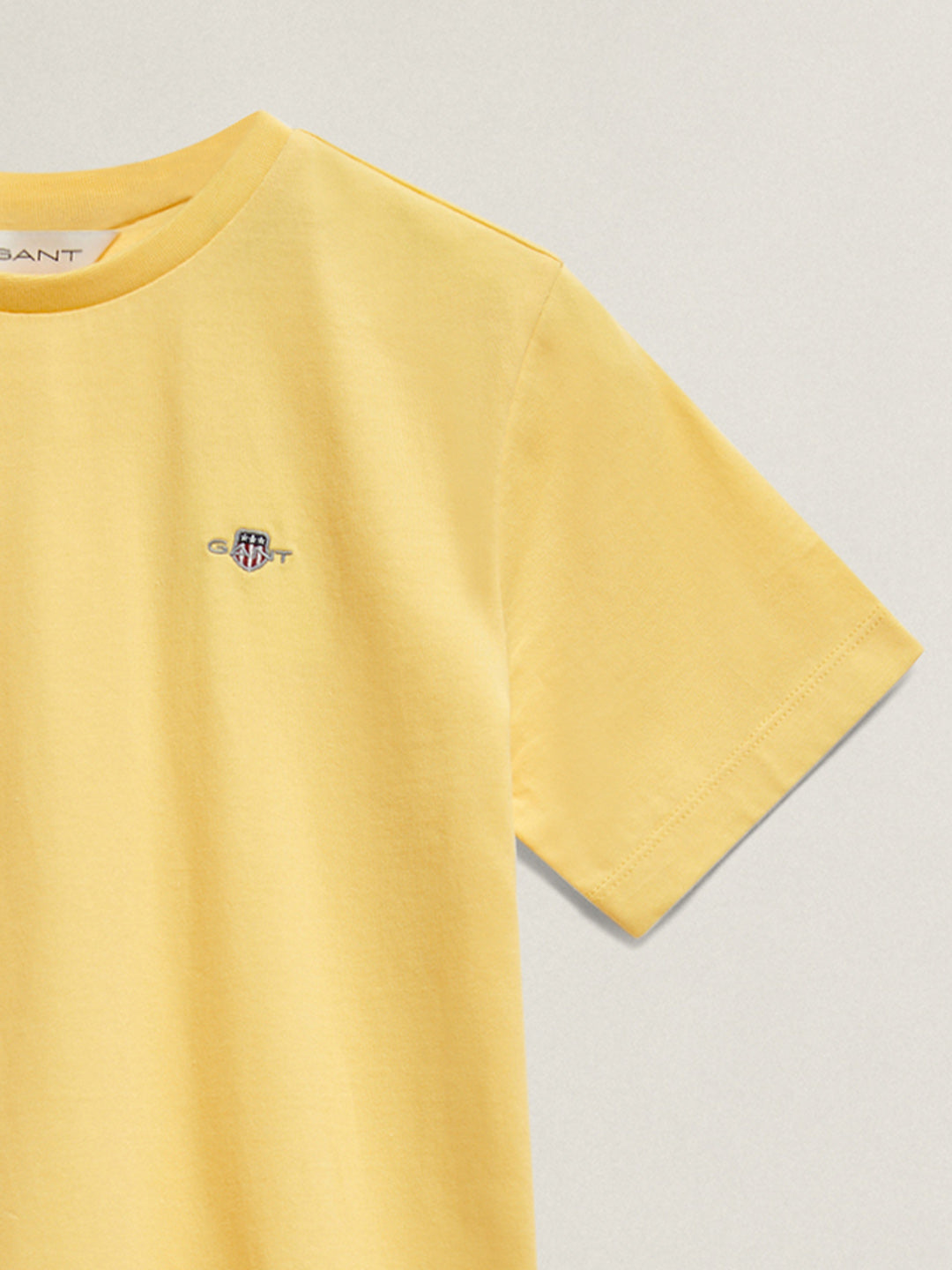 Gant Boys Yellow Solid Regular Fit Shield T-Shirt