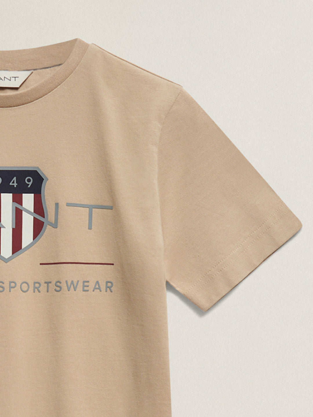 Gant Boys Brown Printed Round Neck T-Shirt