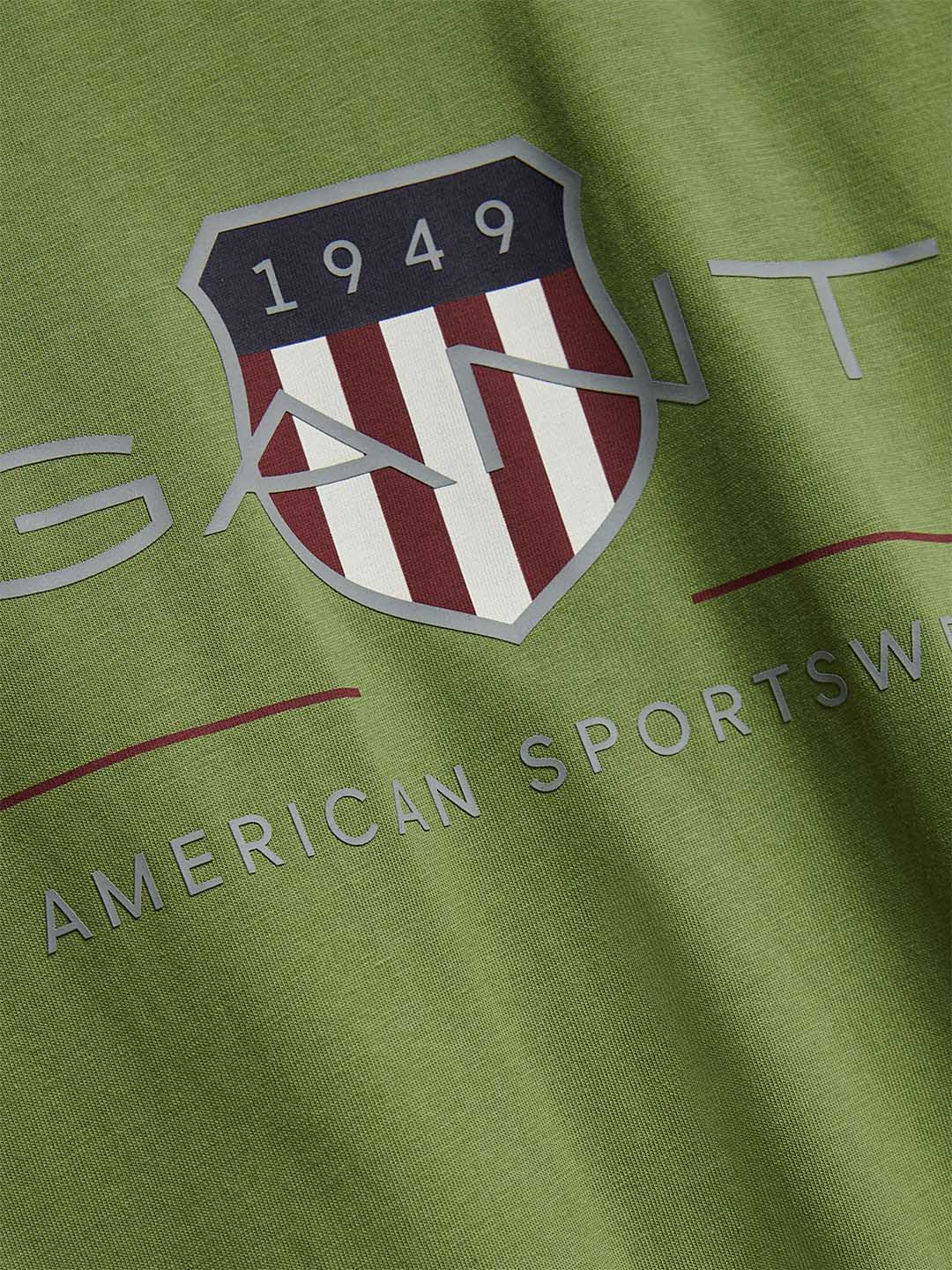 Gant Boys Green Printed Regular Fit T-Shirt