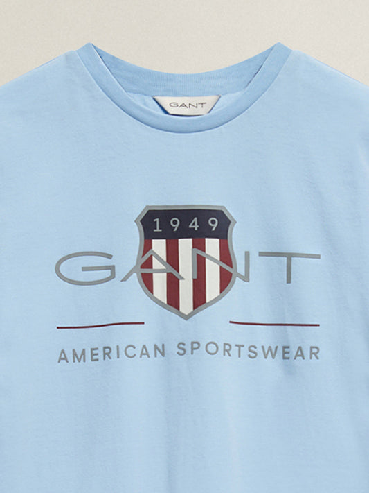 Gant Boys Blue Printed Regular Fit Archieve Shield T-Shirt