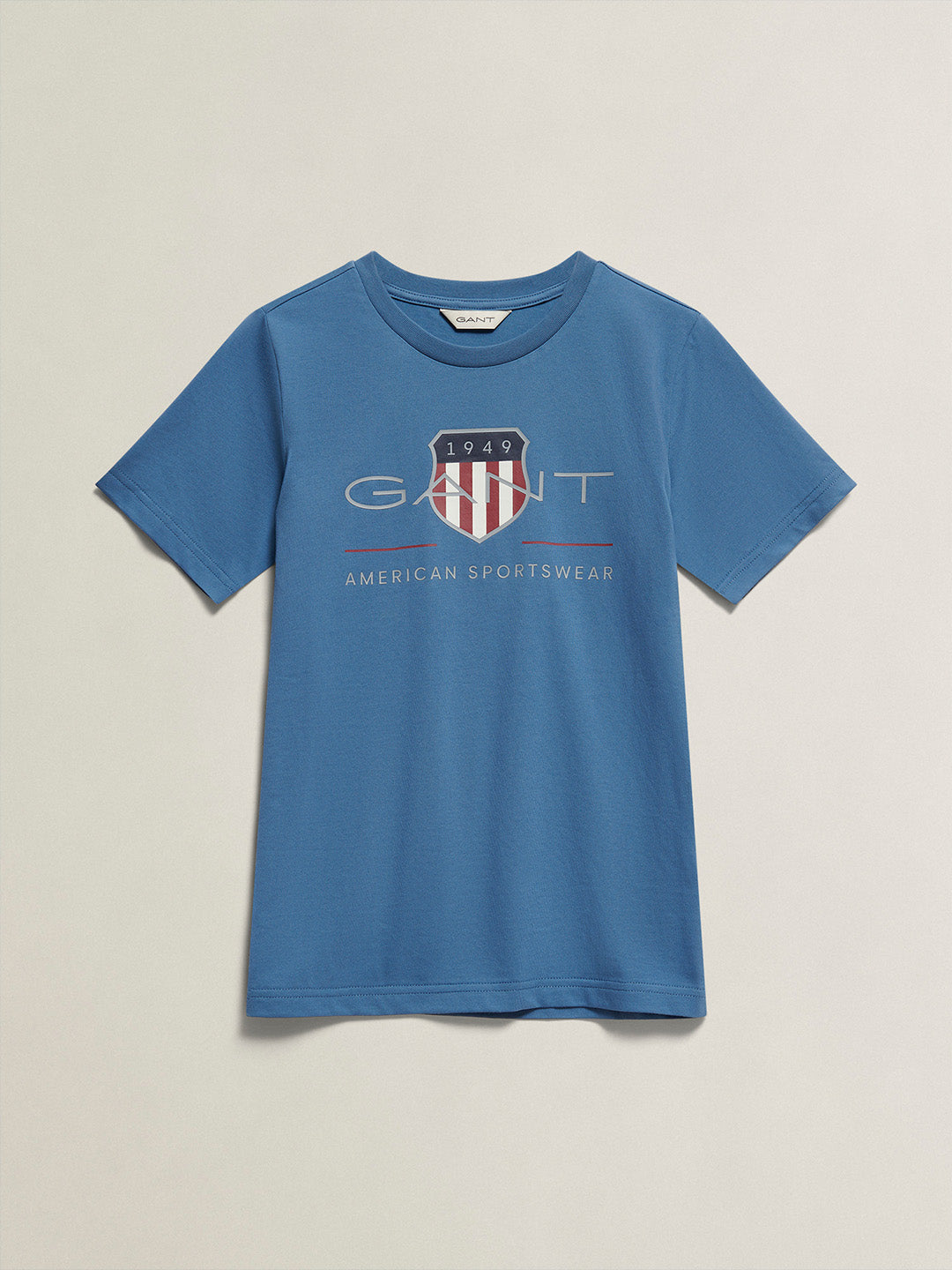 Gant Boys Navy Blue Printed Regular Fit Archieve Shield T-Shirt