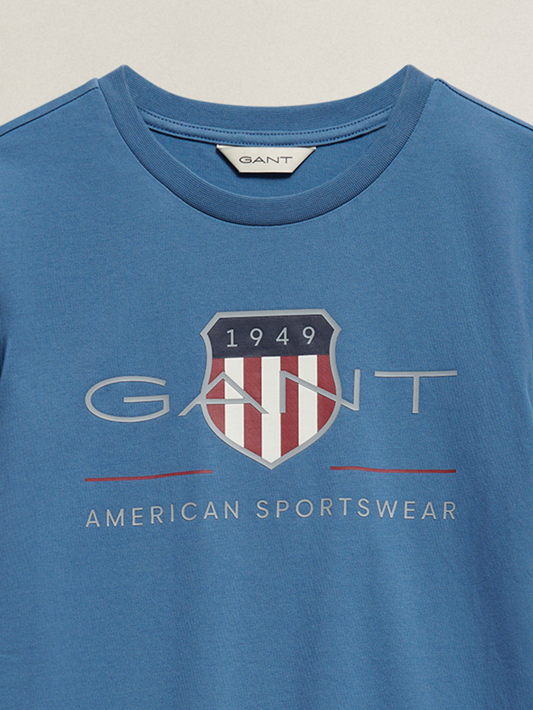 Gant Boys Navy Blue Printed Regular Fit Archieve Shield T-Shirt
