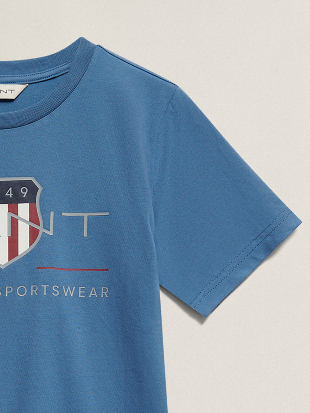 Gant Boys Navy Blue Printed Regular Fit Archieve Shield T-Shirt
