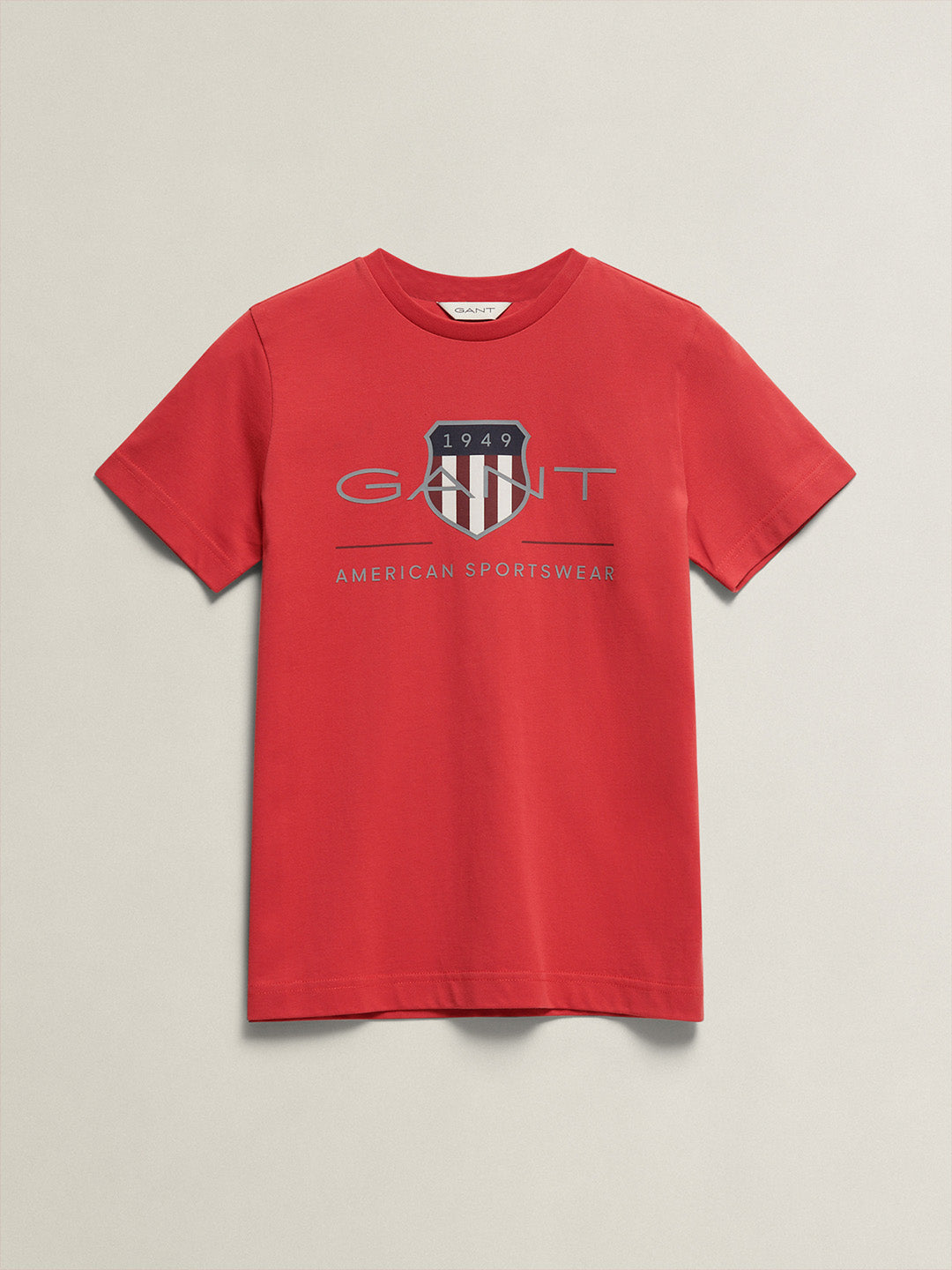 Gant Boys Red Printed Round Neck T-Shirt