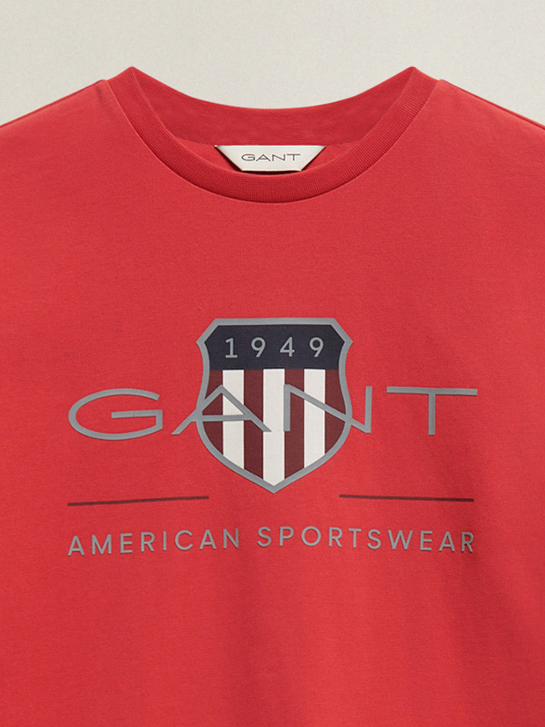 Gant Boys Red Printed Round Neck T-Shirt