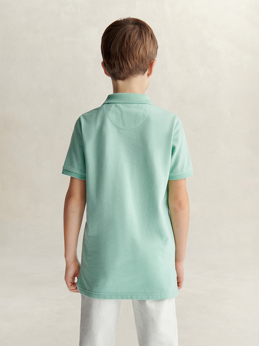 Gant Boys Green Solid Regular Fit Polo T-Shirt
