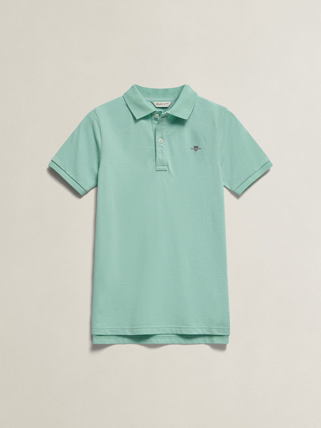 Gant Boys Green Solid Regular Fit Polo T-Shirt