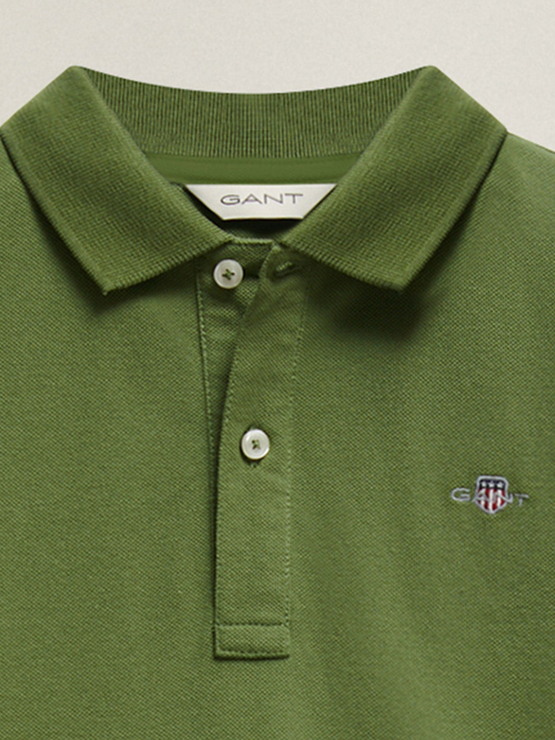 Gant Boys Dark Green Solid Regular Fit Shield Pique Polo T-Shirt