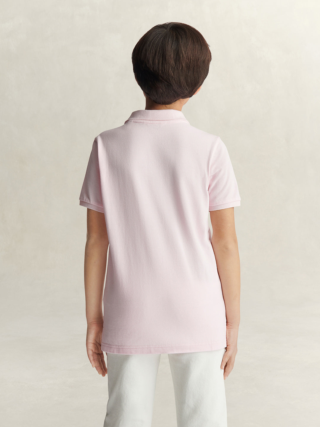 Gant Boys Pink Solid Regular Fit Shield Pique Polo T-Shirt