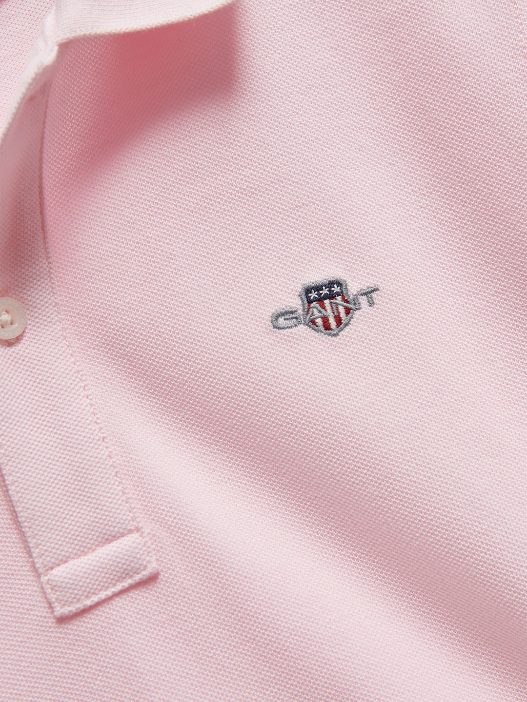 Gant Boys Pink Solid Regular Fit Shield Pique Polo T-Shirt